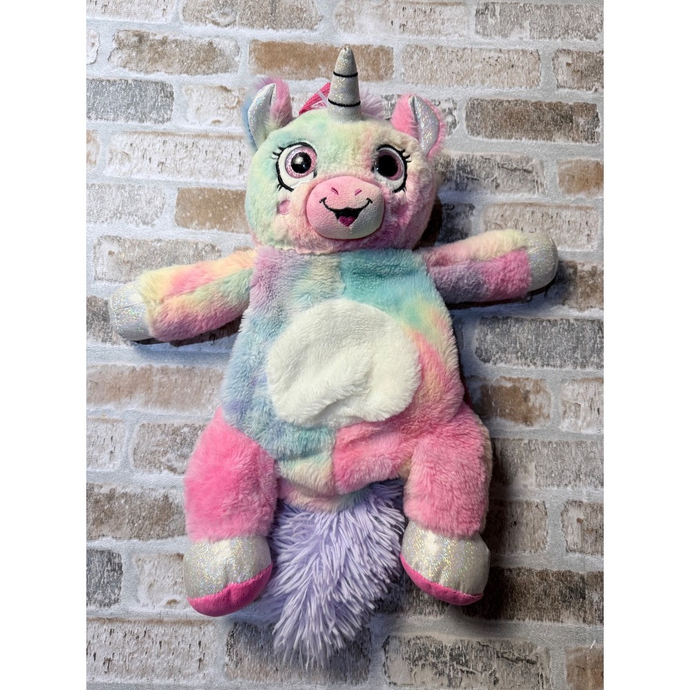 Kipp Brothers Kids Rainbow Tie Dye Unicorn Plush Backpack Pink Purple Glitter